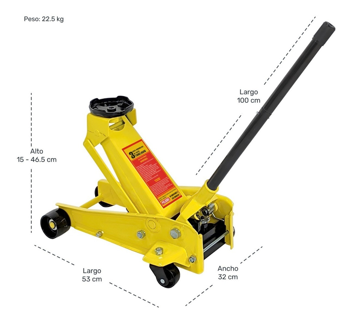 Gato Patin Hidráulico 3 Toneladas Uso Rudo