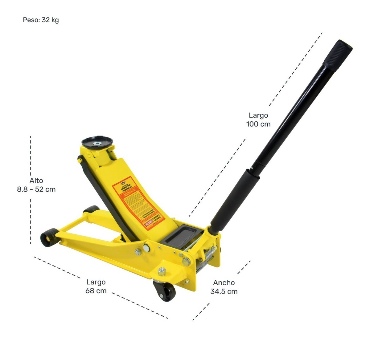 Gato Hidraulico Perfil Bajo Doble Bombeo 3 Ton