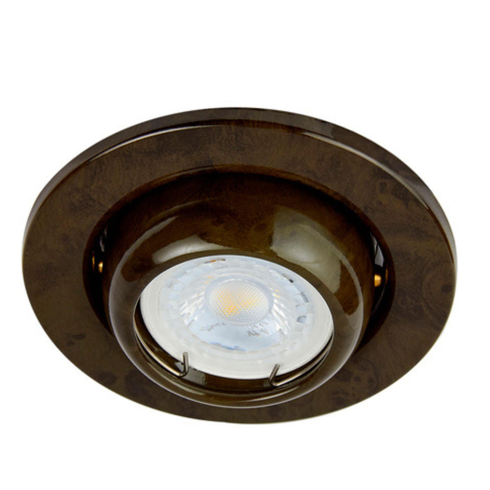 LAMPARA PARA EMPOTRAR DIRIGIBLE REDONDA TECNO LITE YD-345/M MADERA