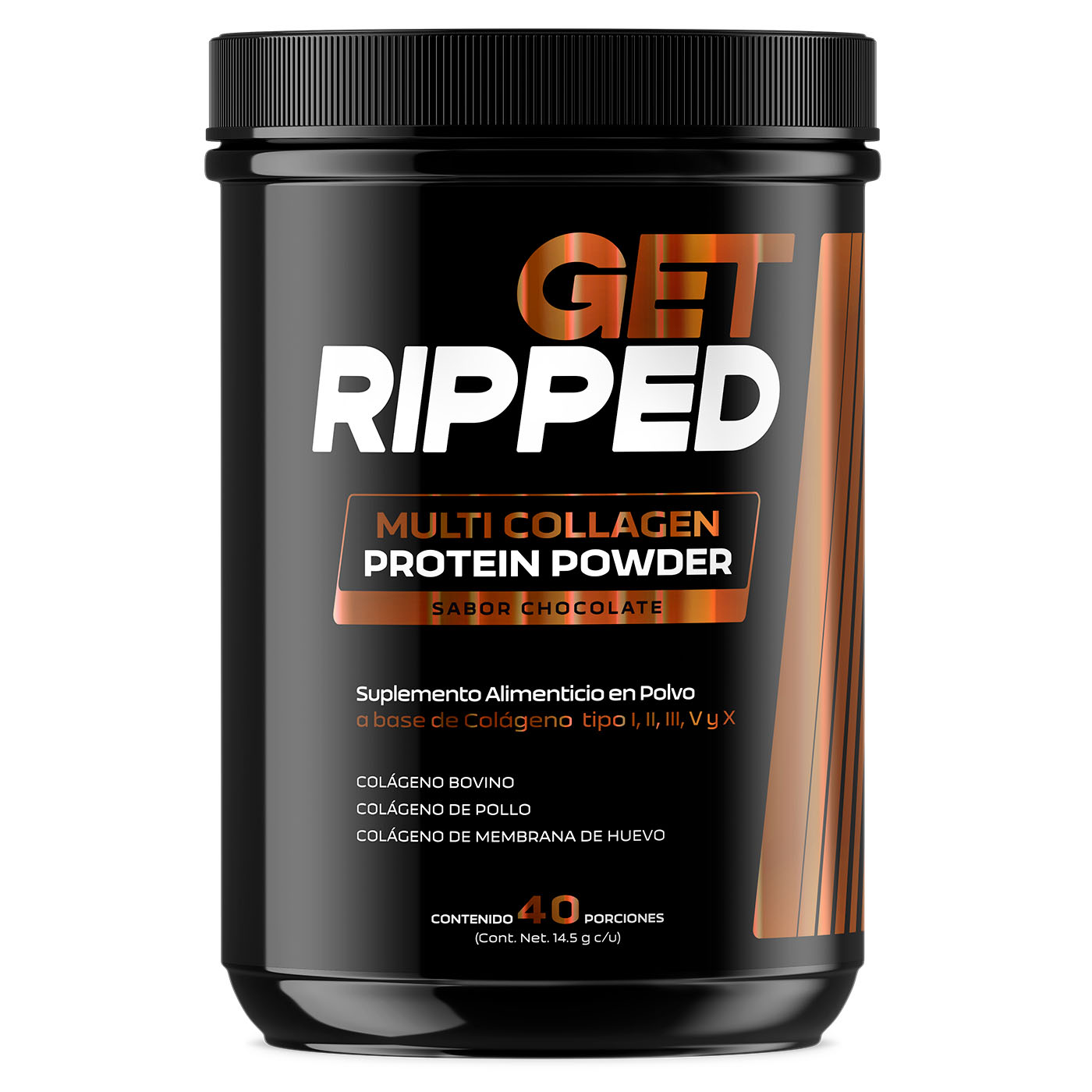 Mezcla De Colágeno Proteína En Polvo 40 Porciones Chocolate Get Ripped