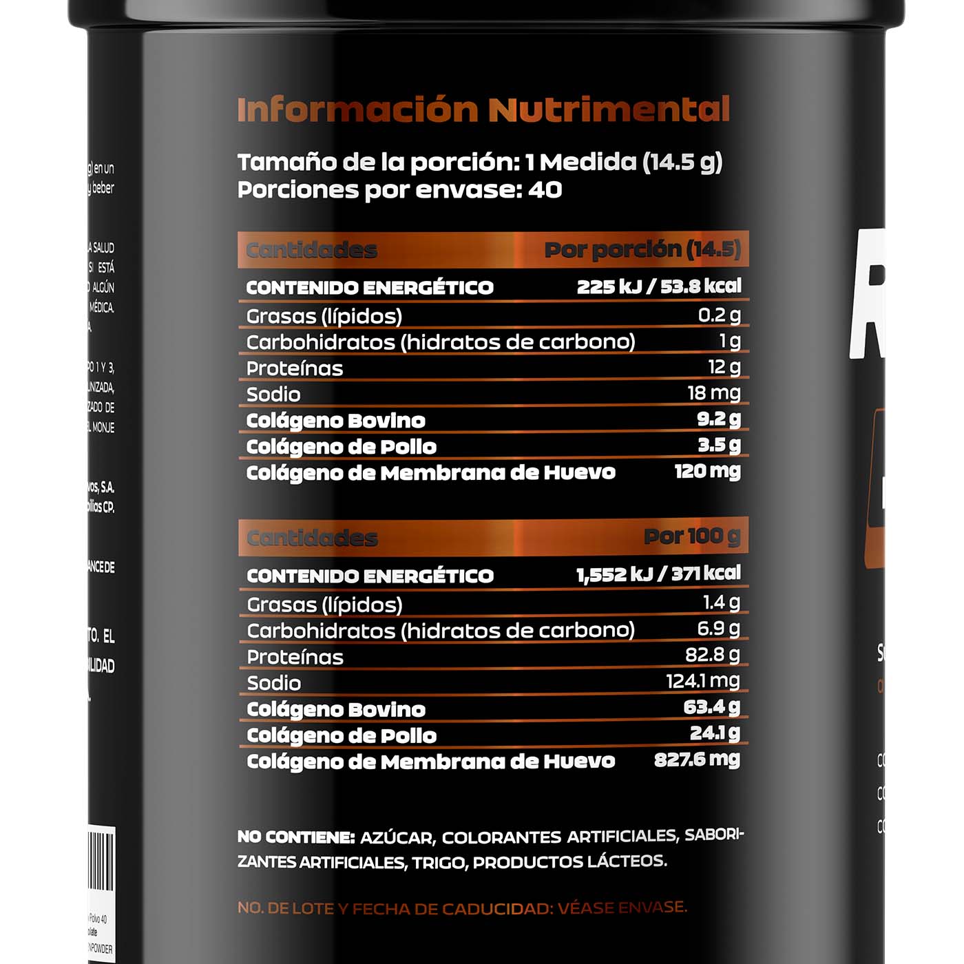 Mezcla De Colágeno Proteína En Polvo 40 Porciones Chocolate Get Ripped