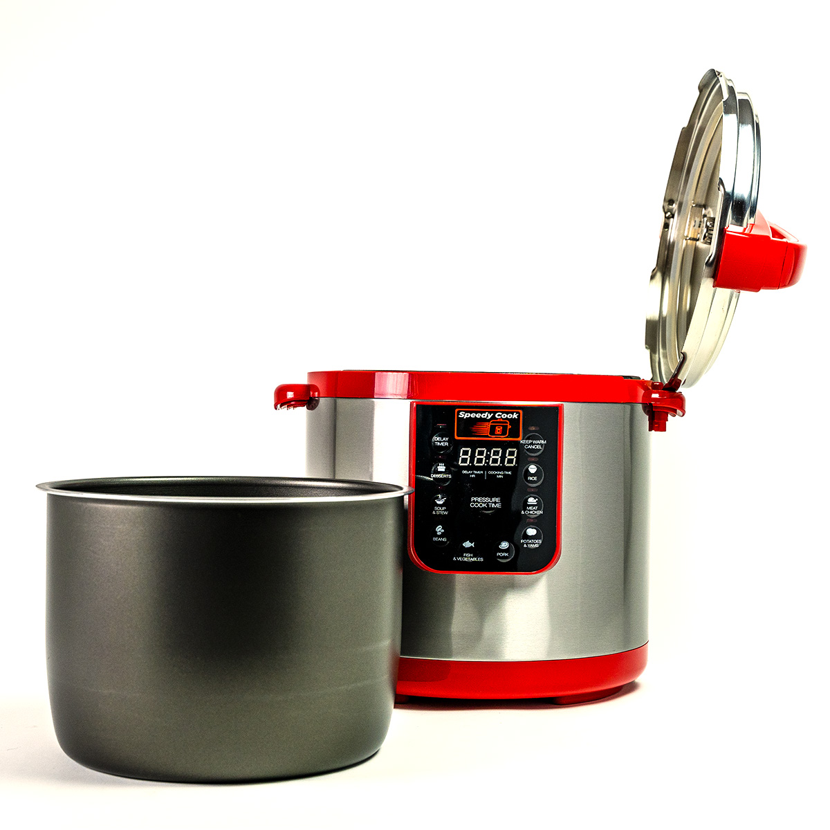 SPEEDY COOK Olla De Presión Eléctrica Multifuncional 6 en 1 9.7 Litros Rojo 