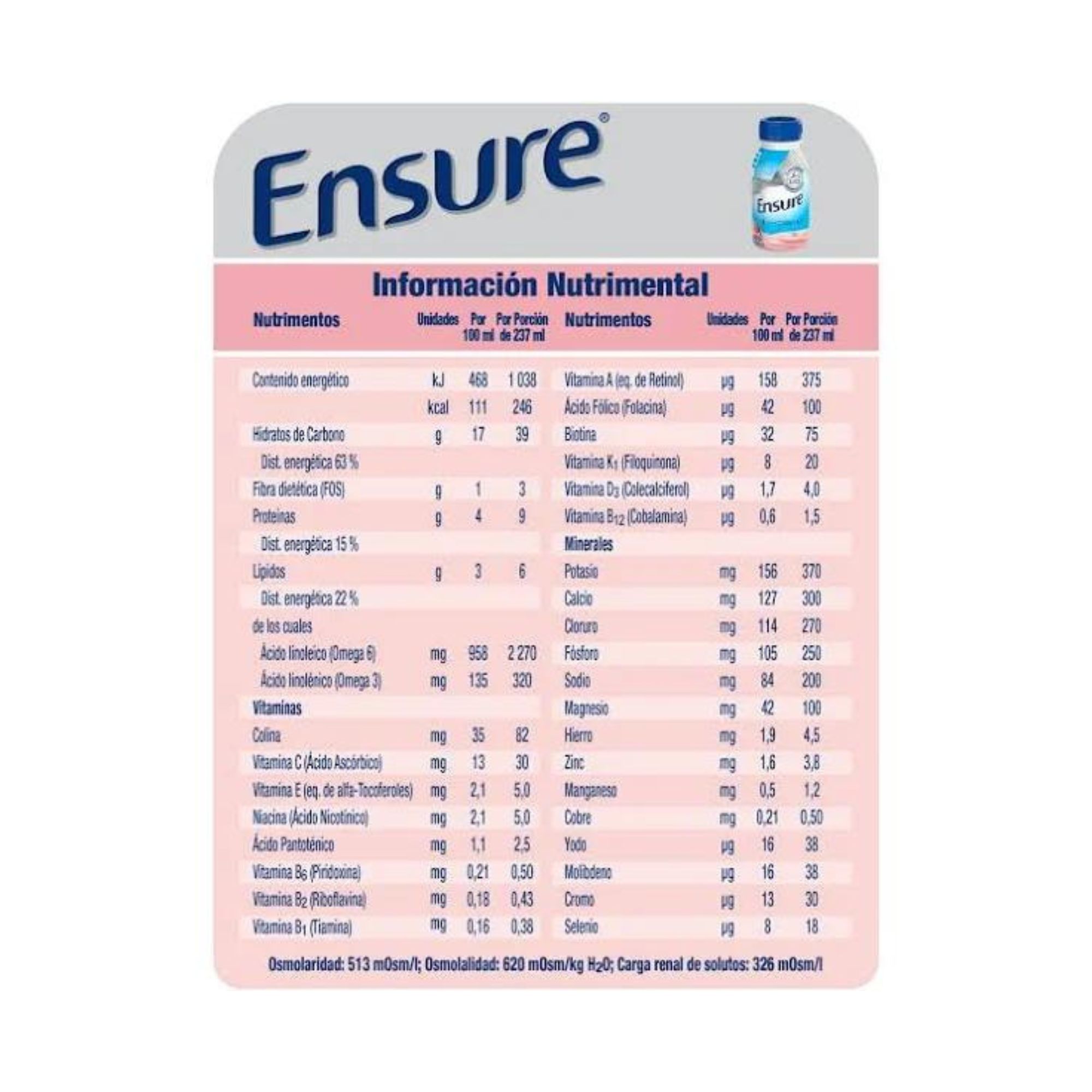 Ensure Fresa 16 Pzas De 237 Ml