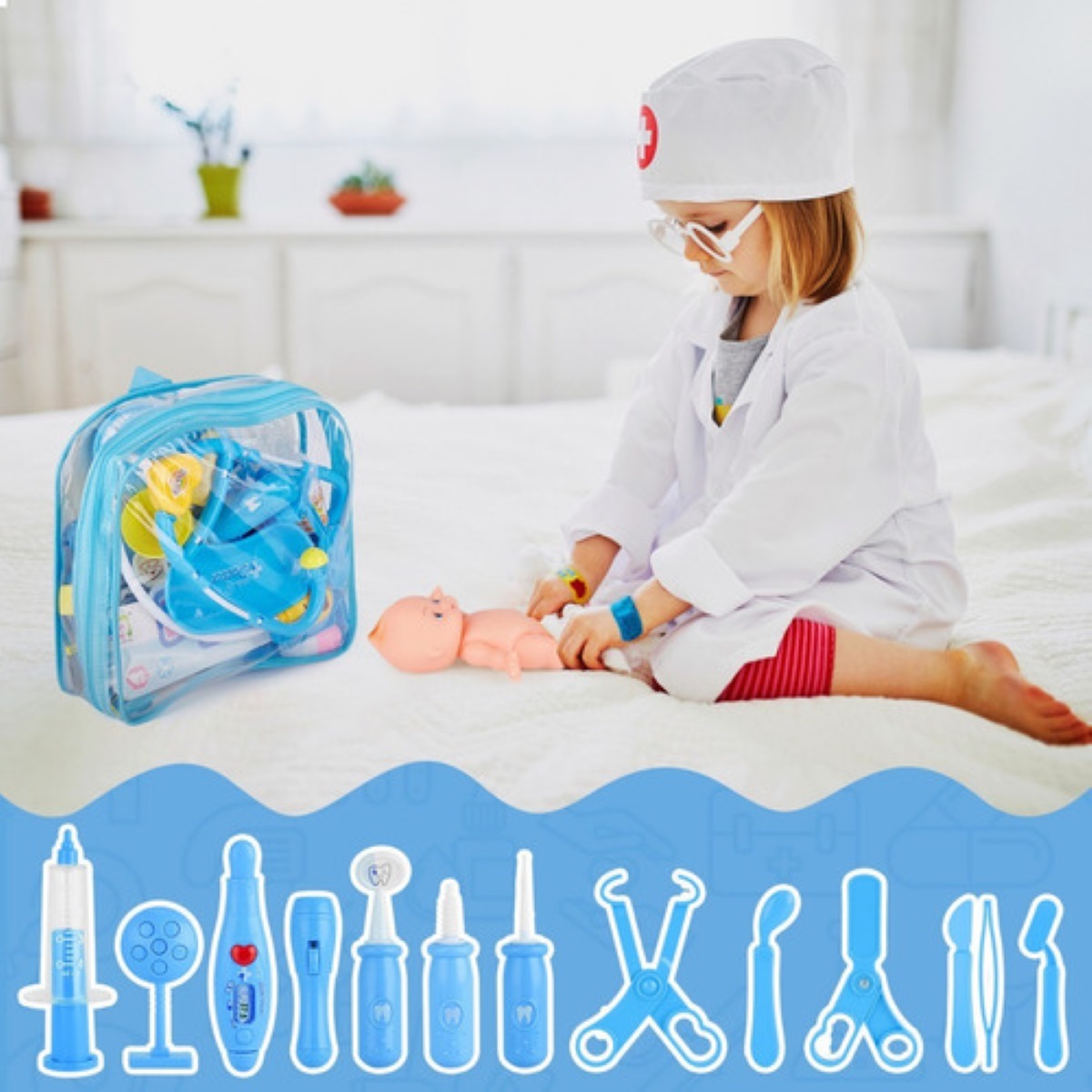 Set Utensilios De Doctor Enfermera 39 pzs Para Niñas 