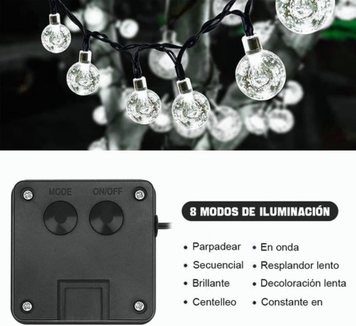 Tira De Led Solares 30 Luces Led Jardín Exterior