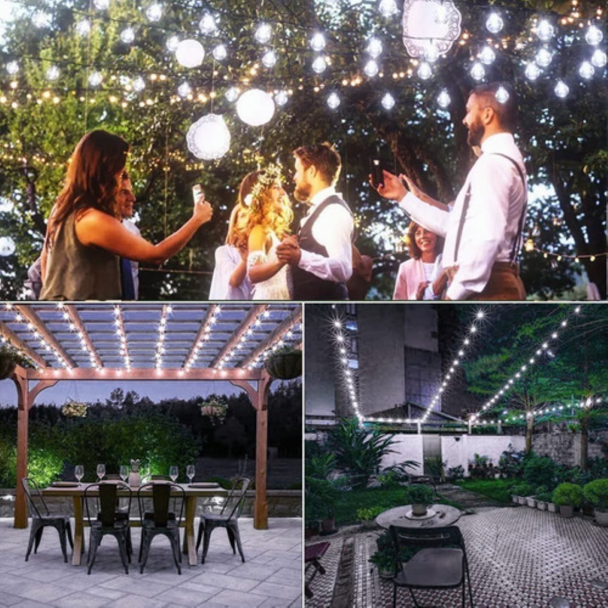 Tira De Led Solares 30 Luces Led Jardín Exterior