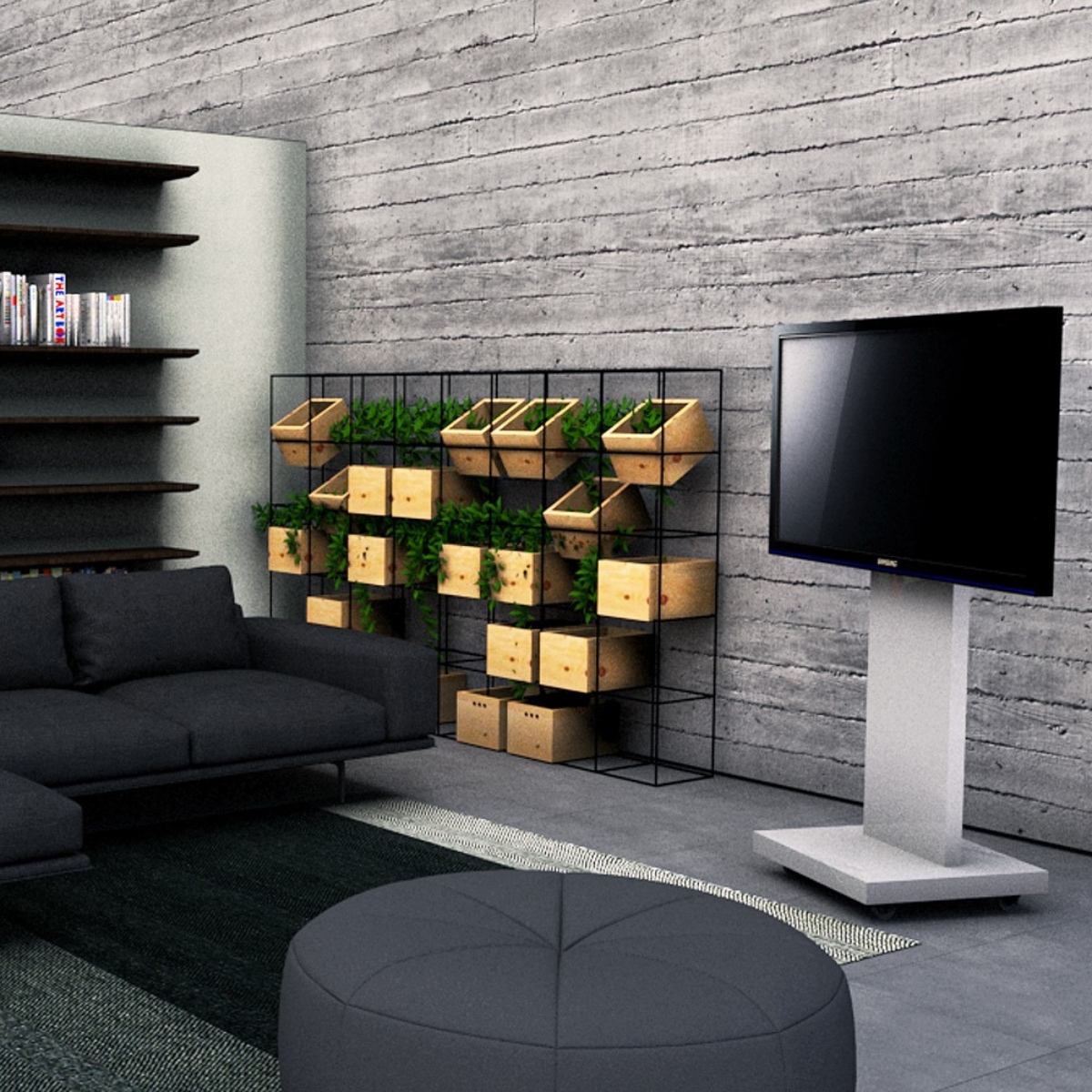 Soporte para TV de 32 hasta 55 pulgadas en pedestal con ruedas.