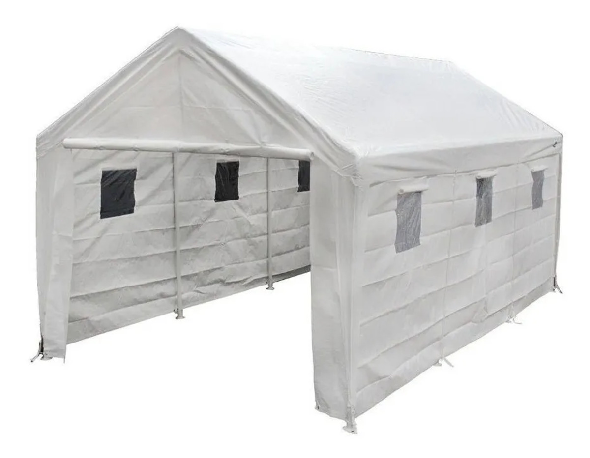Carpa Toldo Con Paredes 8 Postes Sombra Para Autos .