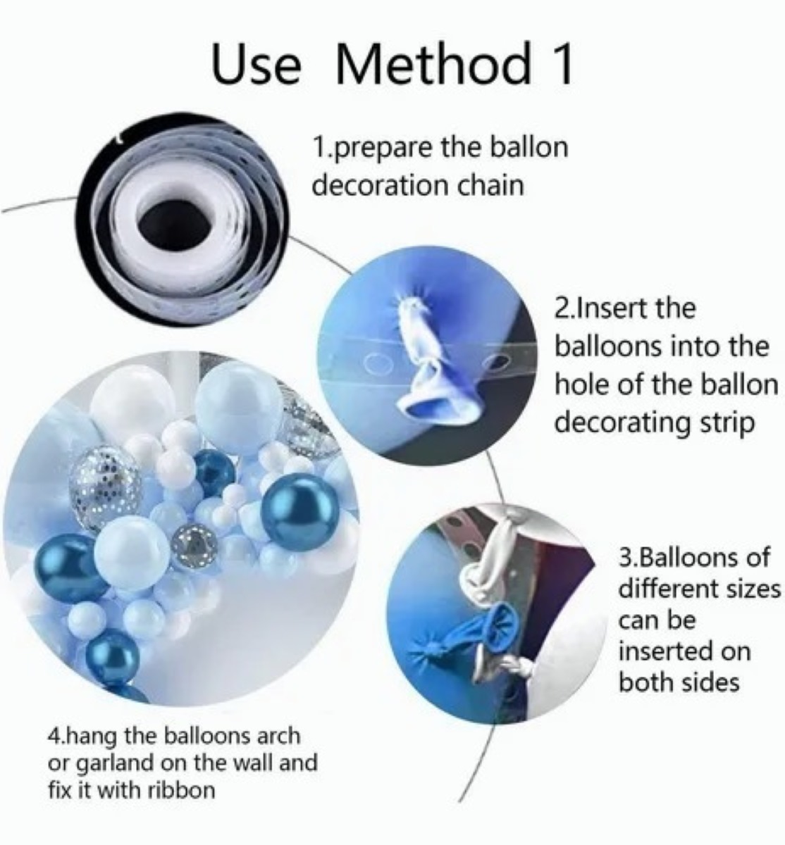 Kit Decoración Globos Metalicos Azul  