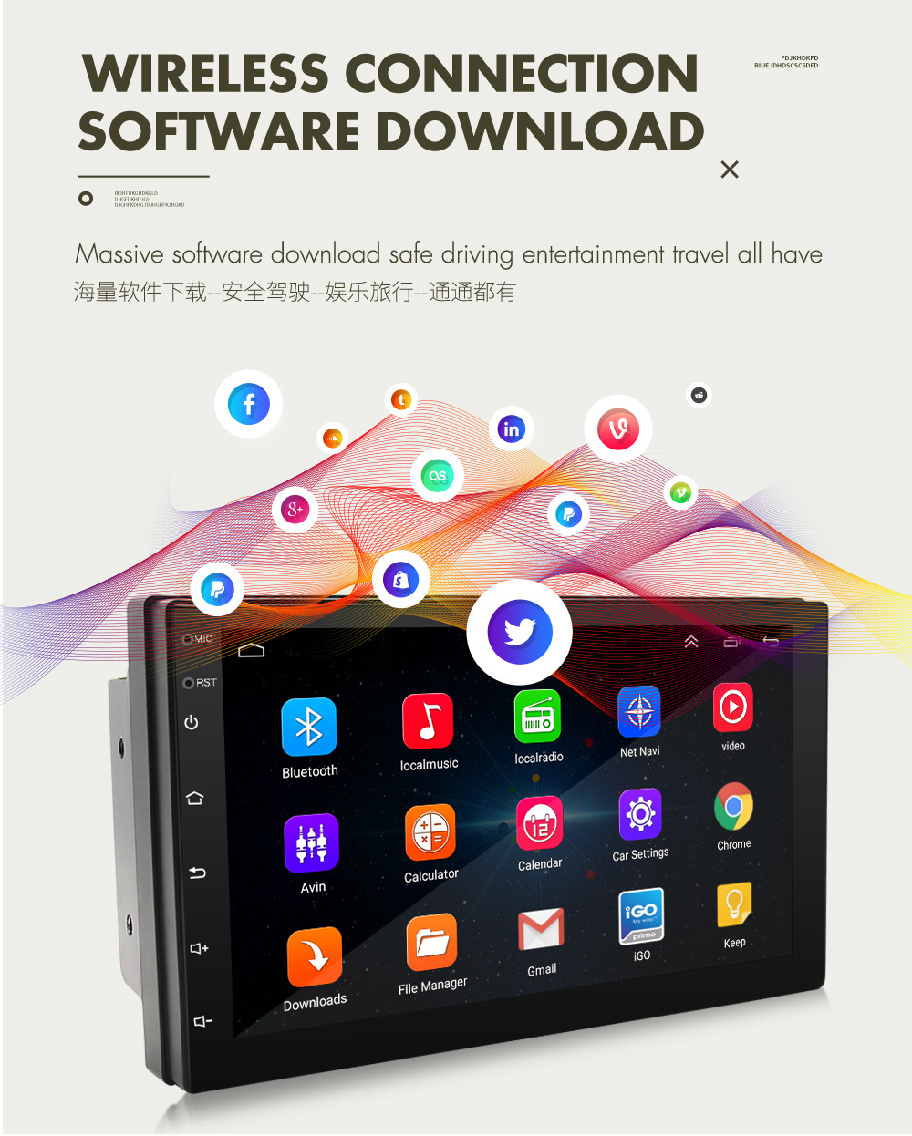 auto estereo android con pantalla, gps y camara de reversa