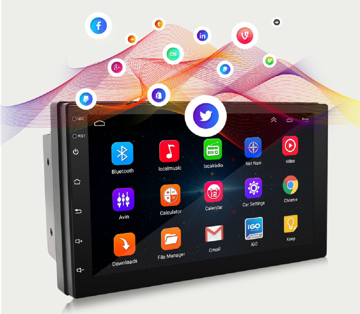 auto estereo android con pantalla, gps y camara de reversa