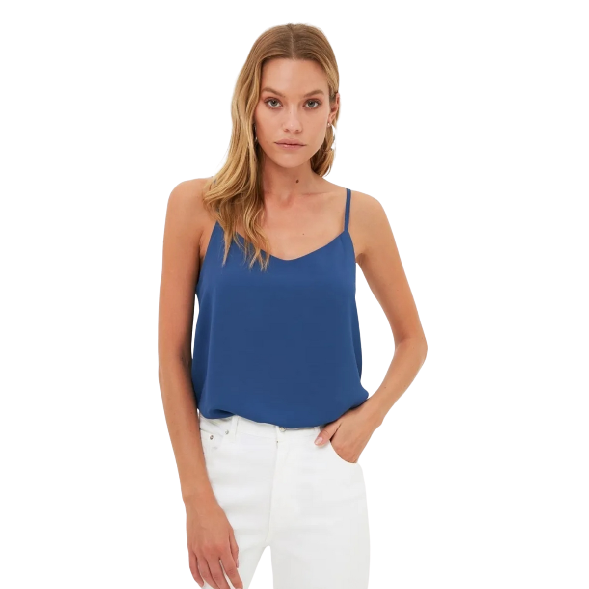 Blusa Basic Azul Marino Talla 36 y 38 Moda Mujer