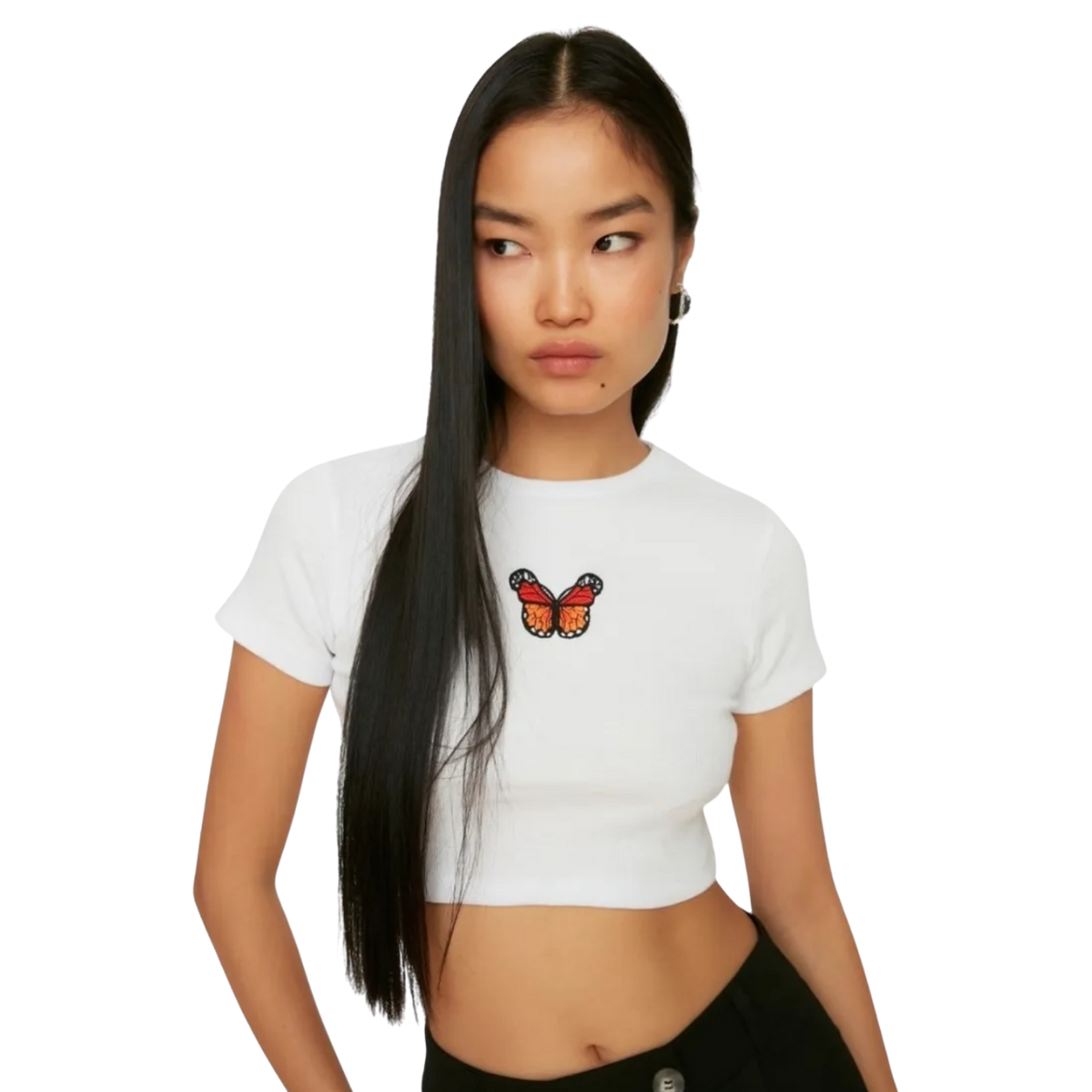 Blusa Playera De Punto Blanca Con Estampado Talla Grande Moda Mujer