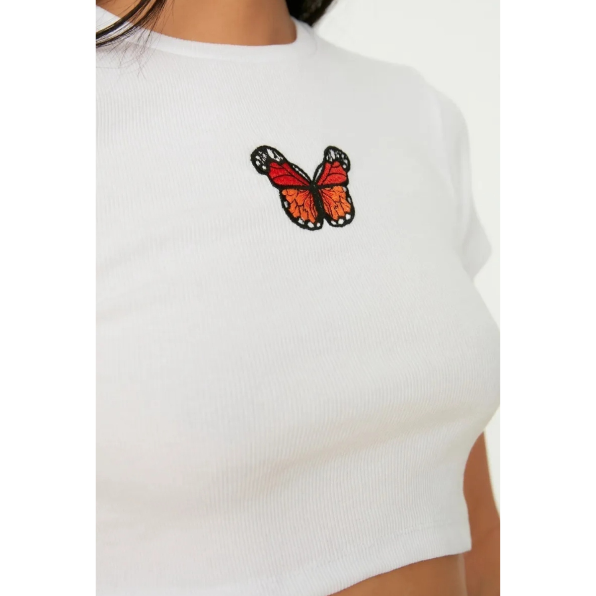 Blusa Playera De Punto Blanca Con Estampado Talla Grande Moda Mujer