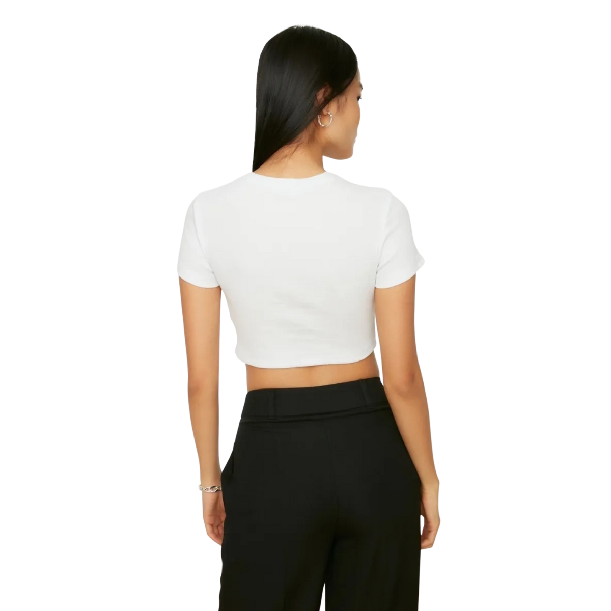 Blusa Playera De Punto Blanca Con Estampado Talla Grande Moda Mujer