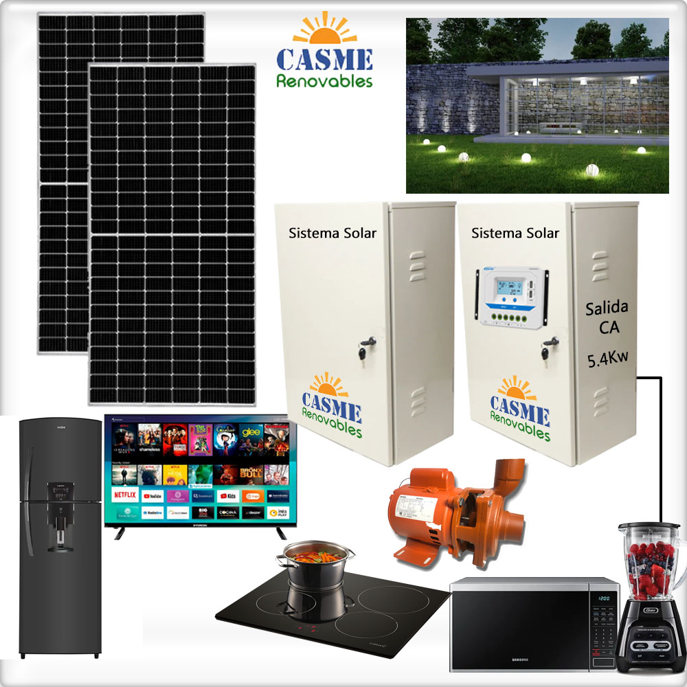 Kit Solar Autónomo Refrigerador, Focos, Tv, Horno Eléctrico, Bomba de agua, etc. 5760w