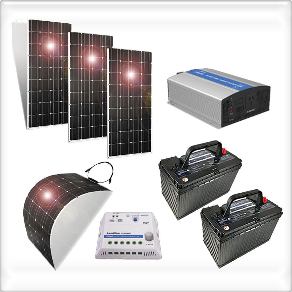 KIT SOLAR AUTÓNOMO 2500W REFRIGERADOR BOMBA DE AGUA TV FOCOS