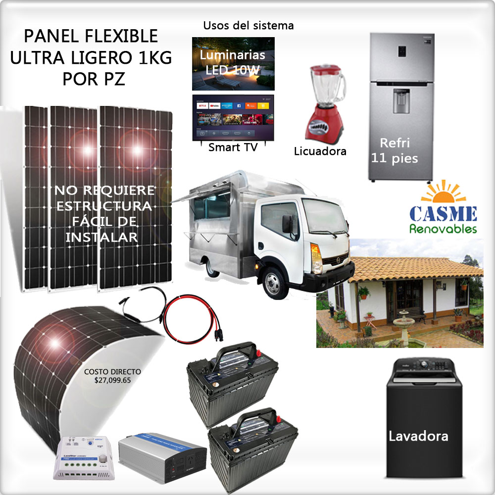 KIT SOLAR AUTÓNOMO 2500W REFRIGERADOR BOMBA DE AGUA TV FOCOS