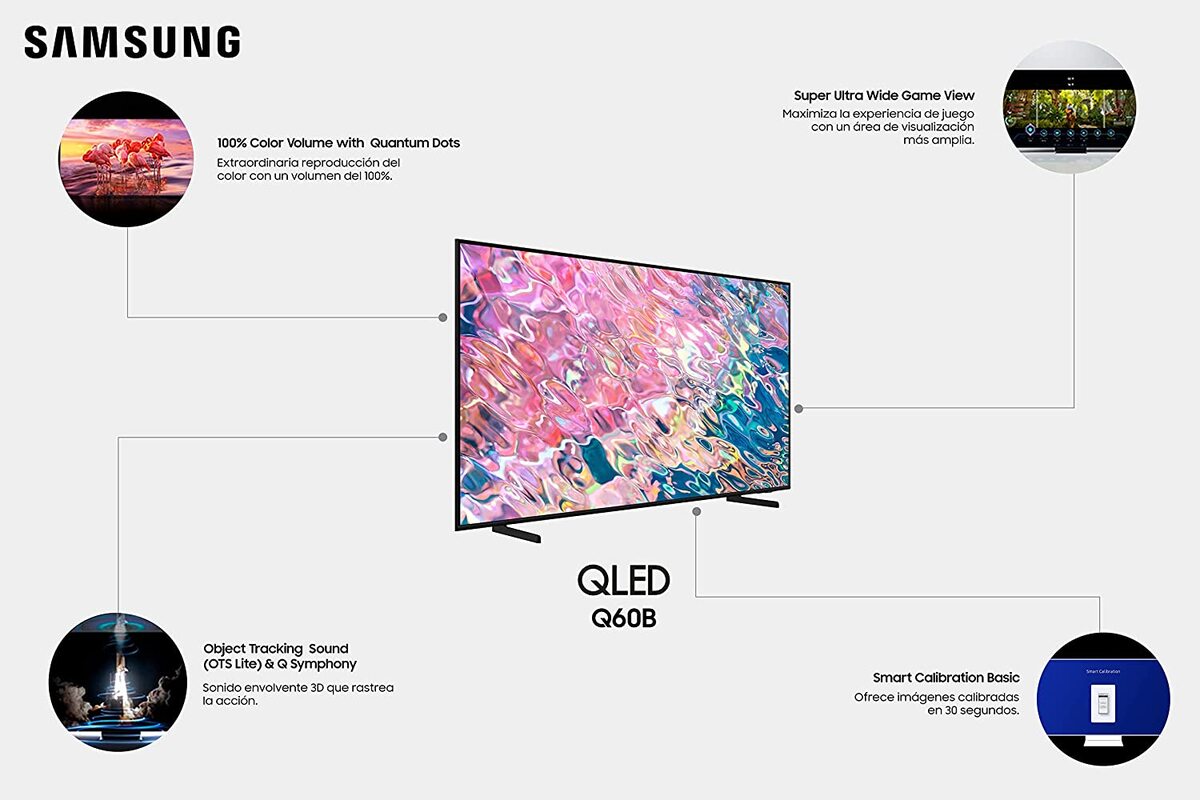 Pantalla Qled Samsung 55 Ultra Hd 4k Smart Tv Qn55q60bafxzx