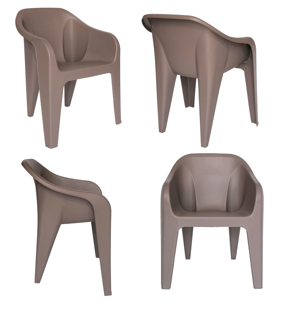 Set con 4 sillas en plastico uso rudo , jardin, terraza, comedor, 