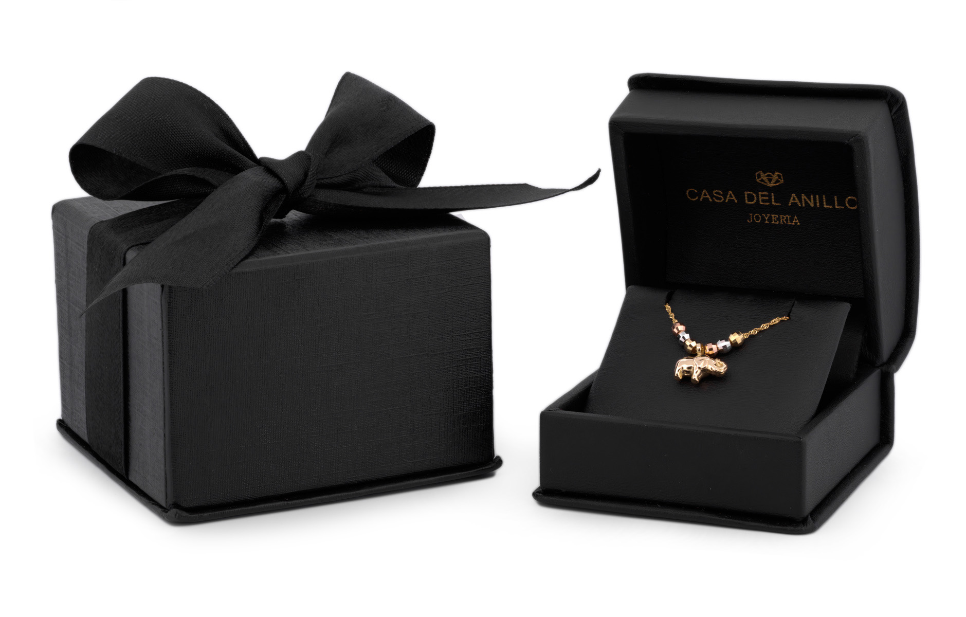 Cadena Gargantilla Dama Elefante 3 Oros 14k Solido 