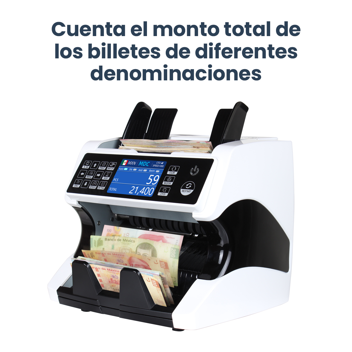 Contador Billetes Por Denominacion Multidivisa Kishnell Kb04