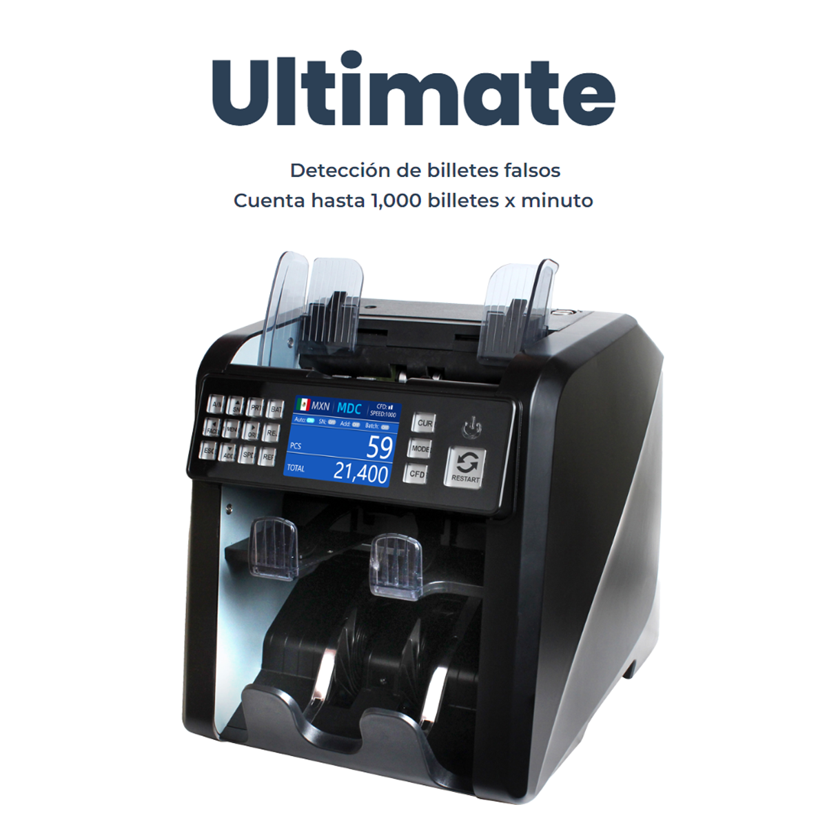 Contador Billetes Bancario Con Doble Bandeja Kishnell Kb06