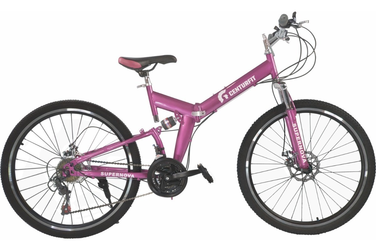 Bicicleta De Montaña Plegable R26 Freno De Disco 21 Vel Rosa
