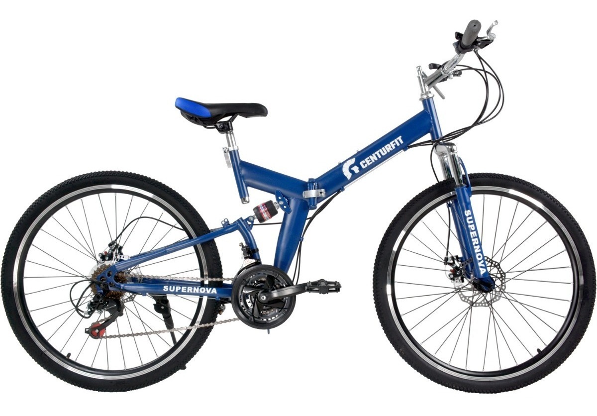 Bicicleta De Montaña Plegable R26 Freno De Disco 21 Vel Azul