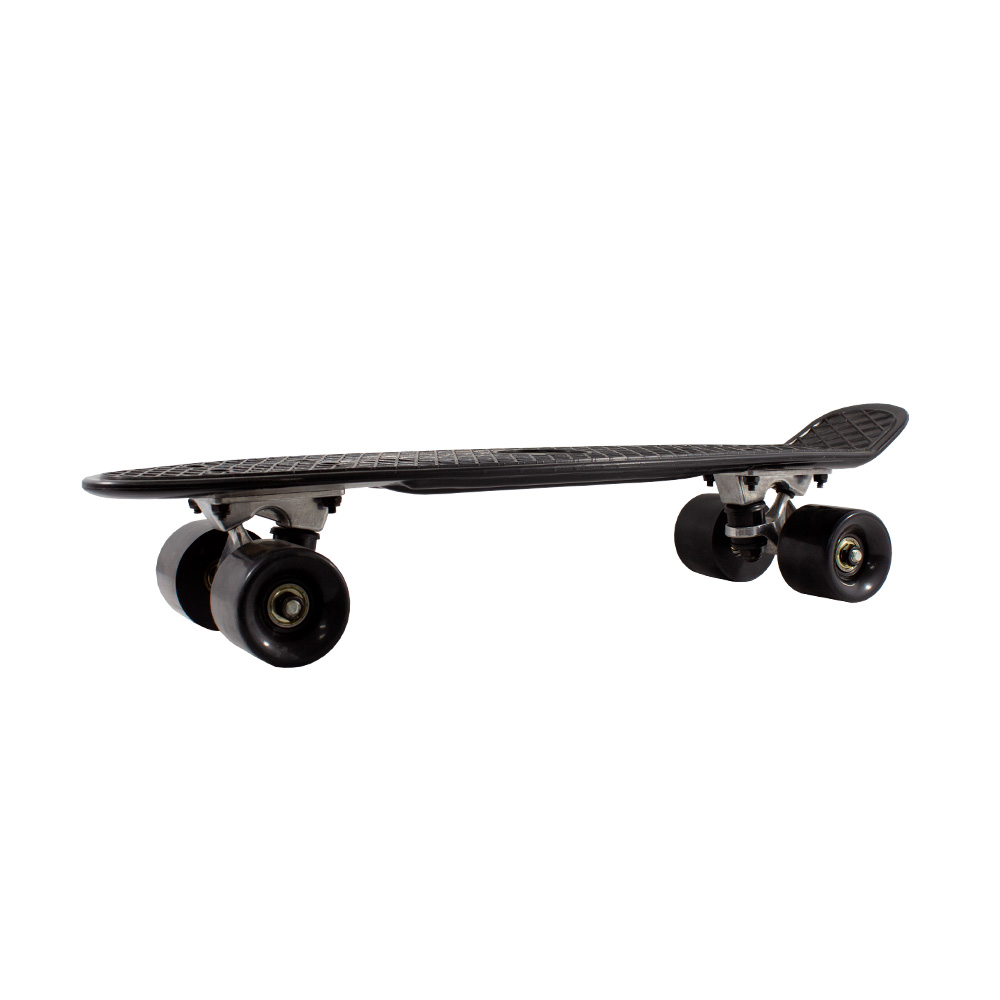 Patineta Skate Penny Clásica Negra Llantas Negras Caras Lisas Poliuretano