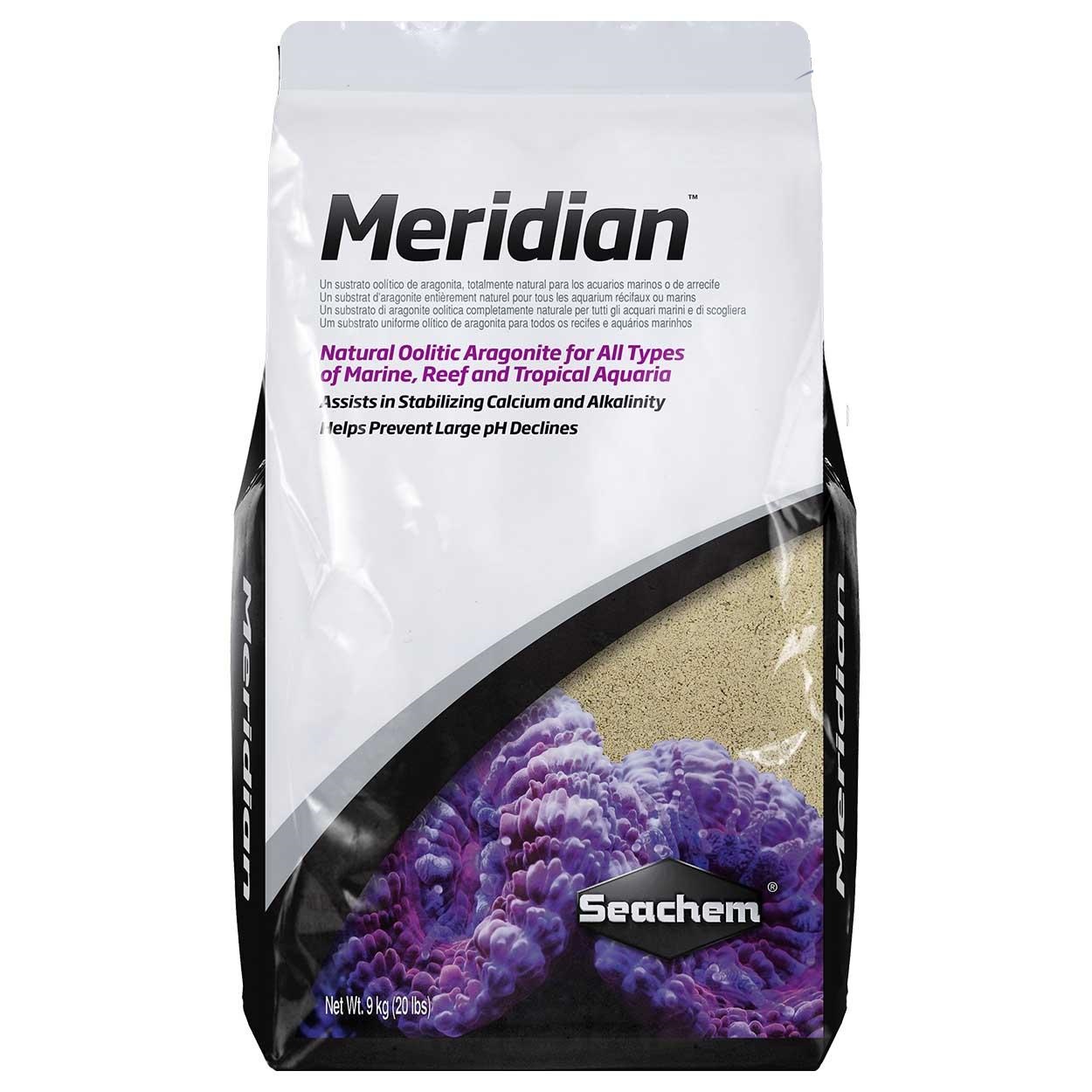 SEACHEM MERIDIAN ARAGONITA NATURAL PARA ACUARIOS MARINOS Y DE ARRECIFE 9 KG