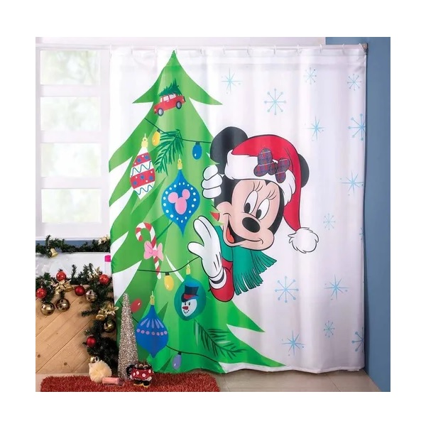 Cortina Baño Mickey Mouse Christmas Colchas Concord