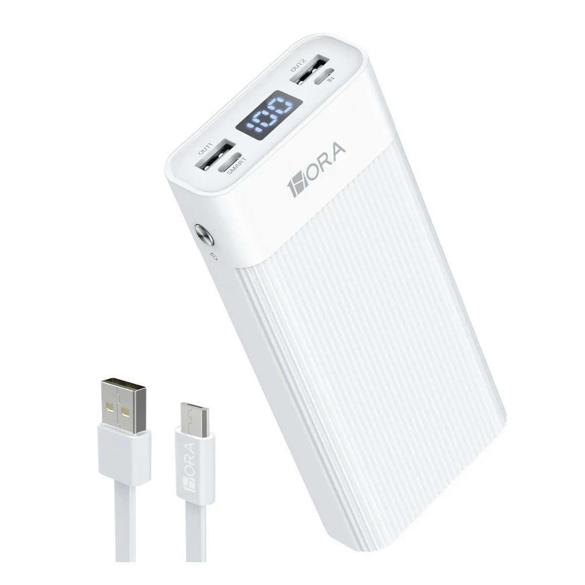 Power Bank Batería Portátil 20000mah 2.1a Carga Rápida Blanco