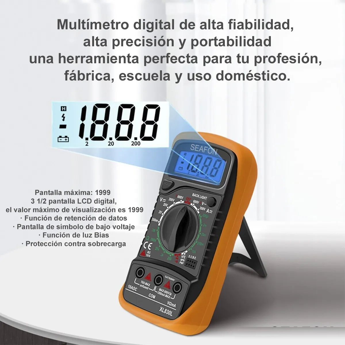 Multimetro Digital Profesional Amarillo