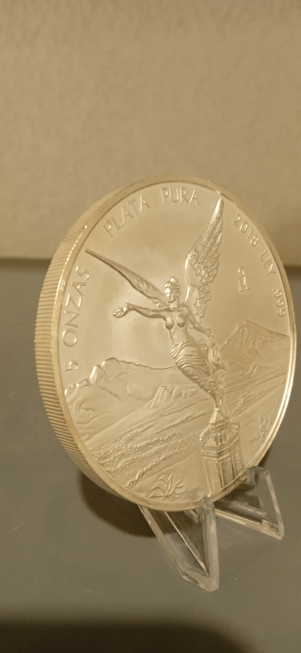 Moneda 5 Onzas Libertad Plata Pura ley .999 sin circular