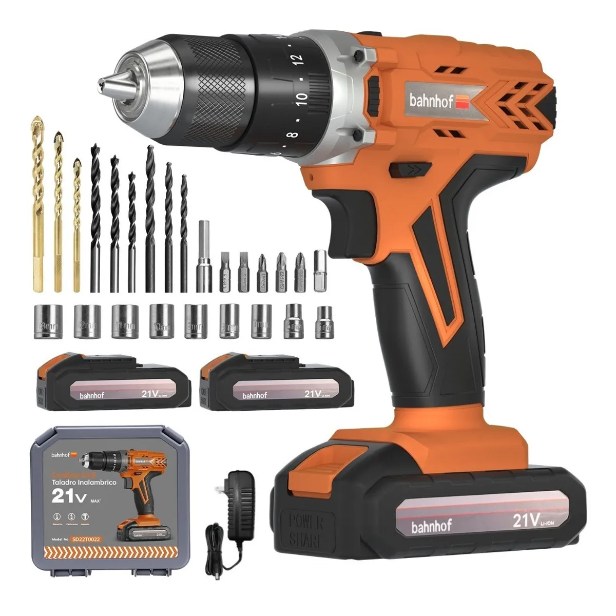 Taladro Inalámbrico Impacto Rotomartillo 2batería 21v (Amarillo)