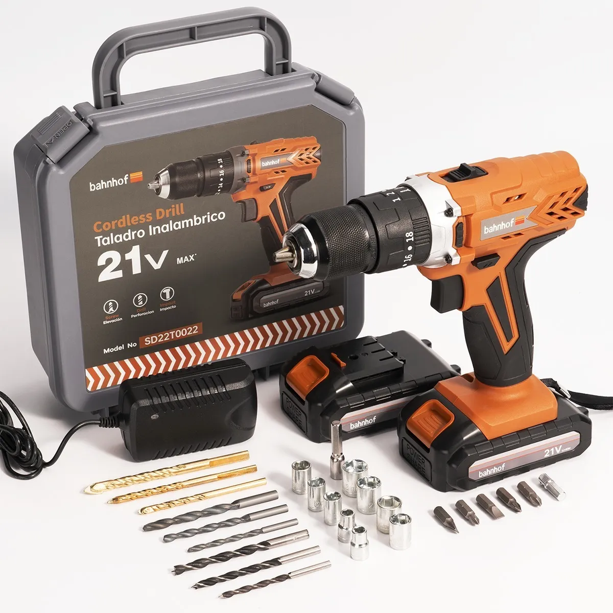 Taladro Inalámbrico Impacto Rotomartillo 2batería 21v (Amarillo)