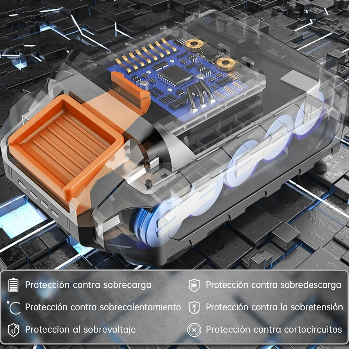Taladro Inalámbrico Impacto Rotomartillo 2batería 21v (Amarillo)