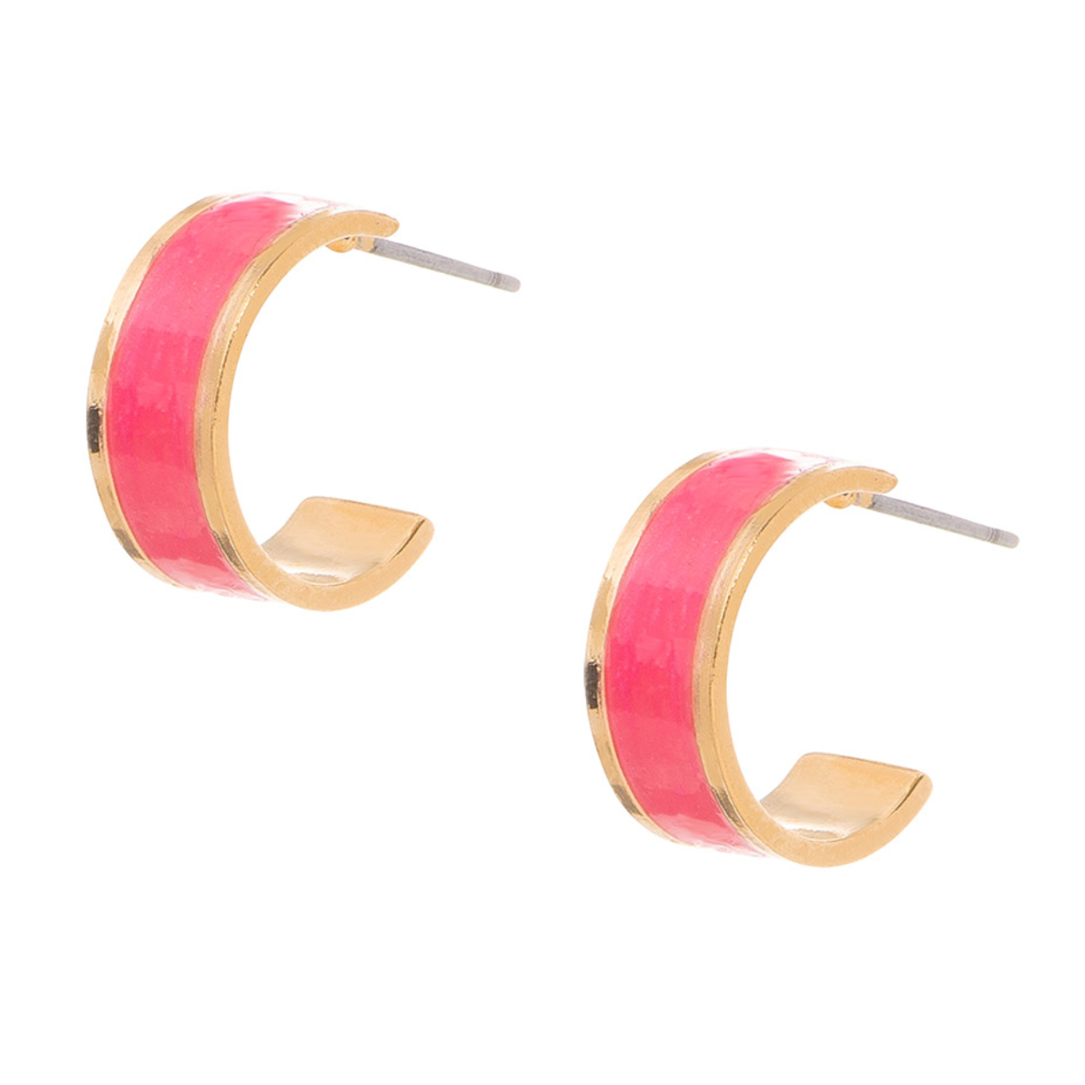 Arete Arracada Color Rosa y Dorado Moda Mujer Joyería NICE