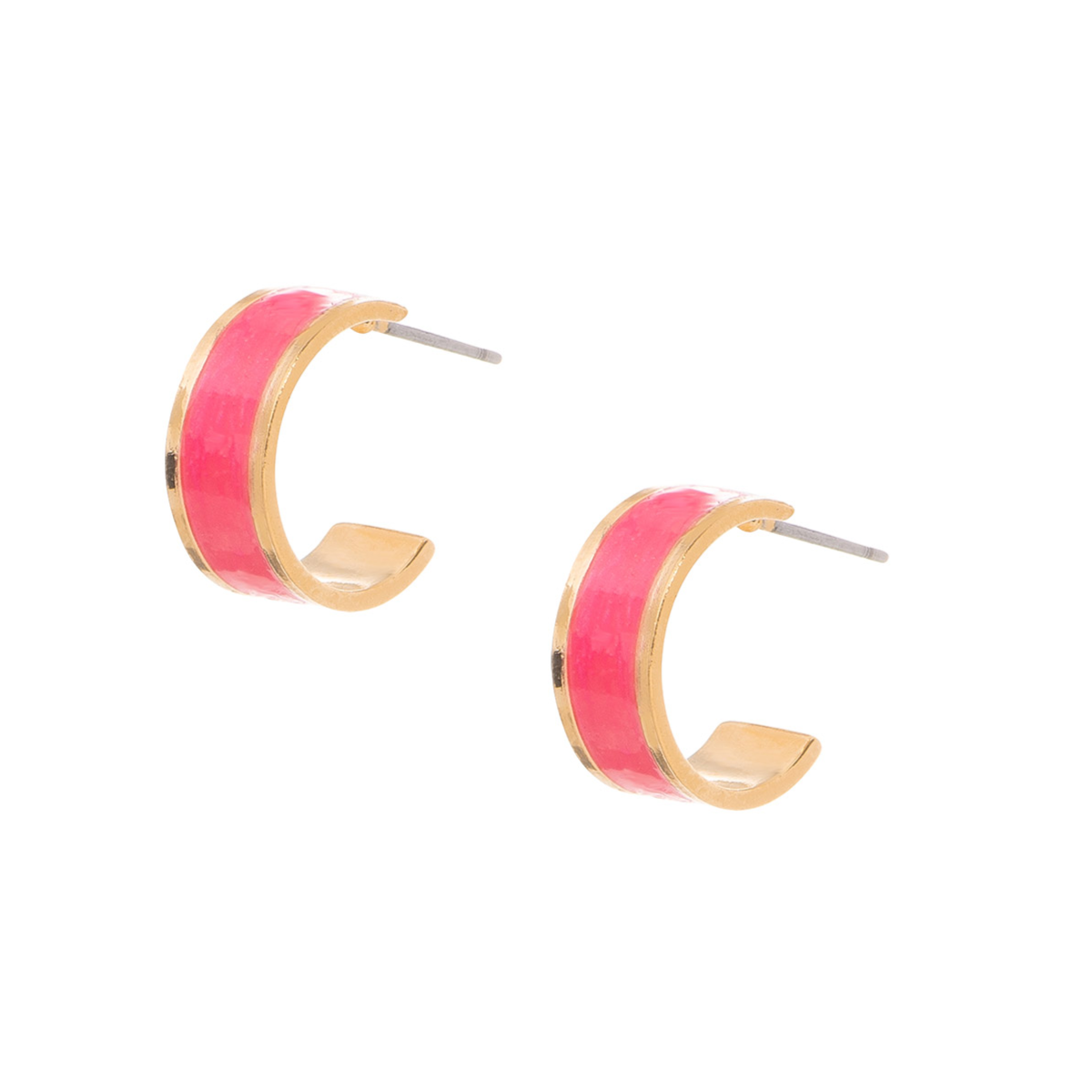 Arete Arracada Color Rosa y Dorado Moda Mujer Joyería NICE