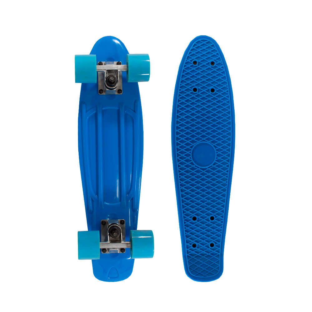 Patineta Skate Penny Clásica Llantas Azul Caras Lisas Poliuretano