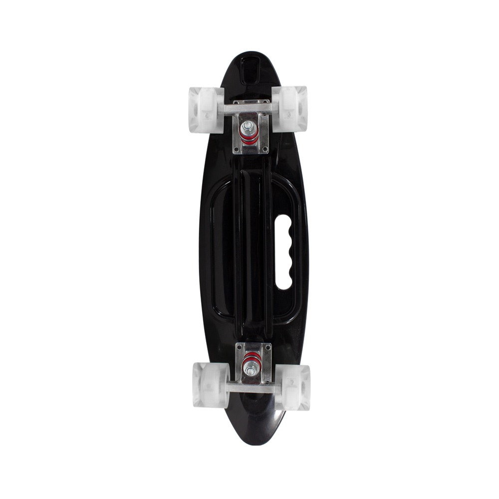 Patineta Skate Penny Surf Agarradera Estampada Pirata Negro Llantas Luz Led