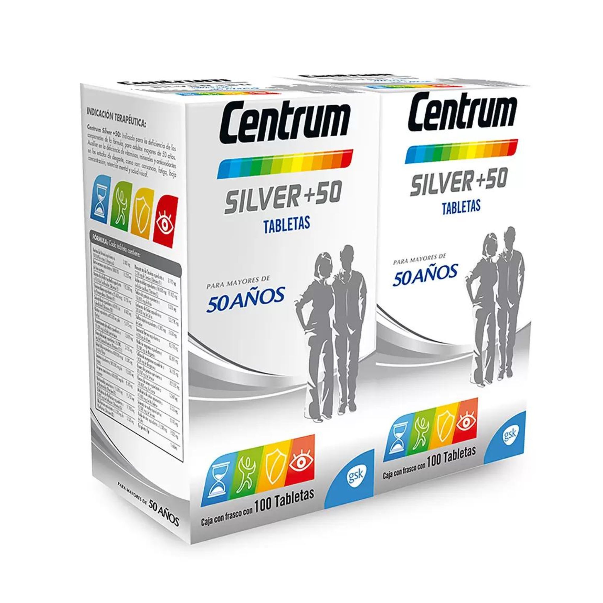 Multivitamínico Silver +50 Centrum 2 Pack De 100 Tabs