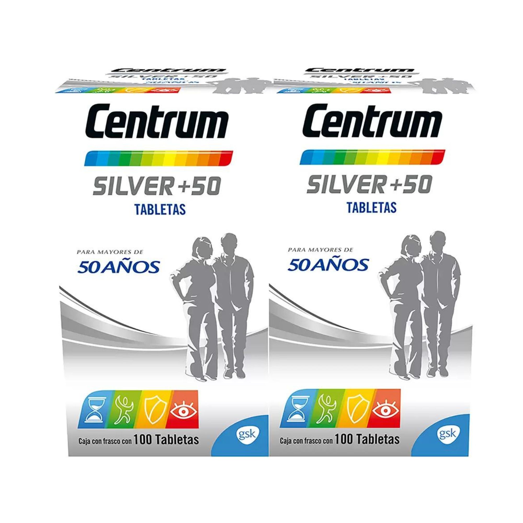 Multivitamínico Silver +50 Centrum 2 Pack De 100 Tabs