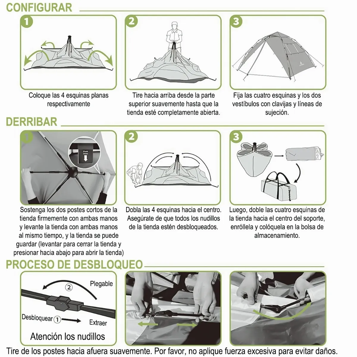 Tienda Casa De Campaña 4 Personas Grande Camping 2.1x2x1.35m