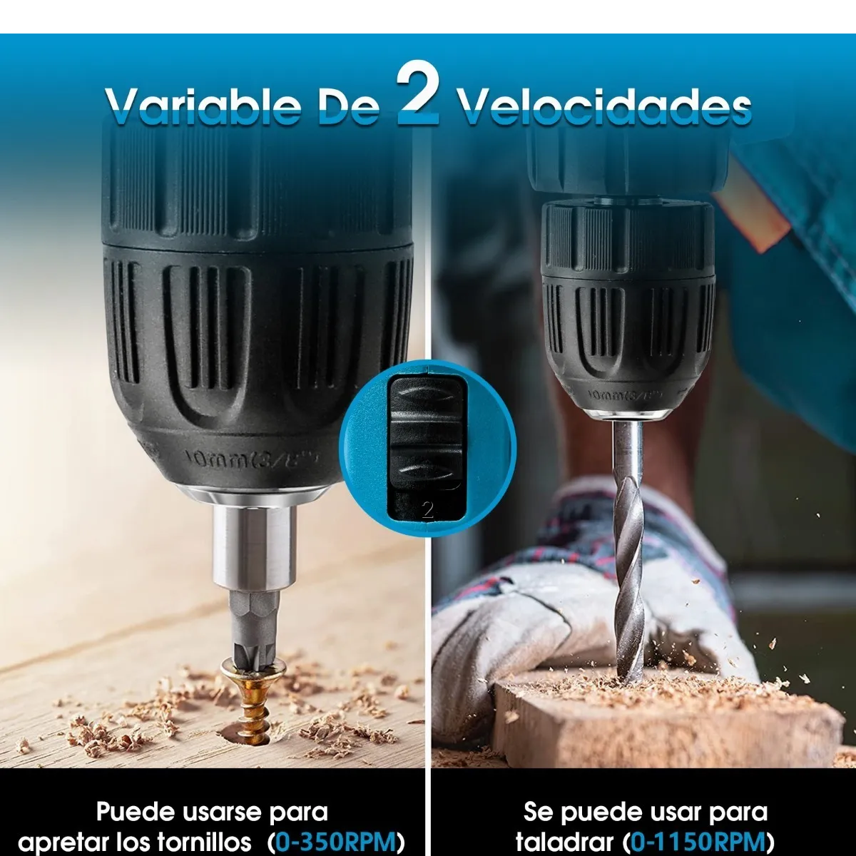 Taladro Atornillador Alto Impacto Inalámbrico Con Baterías