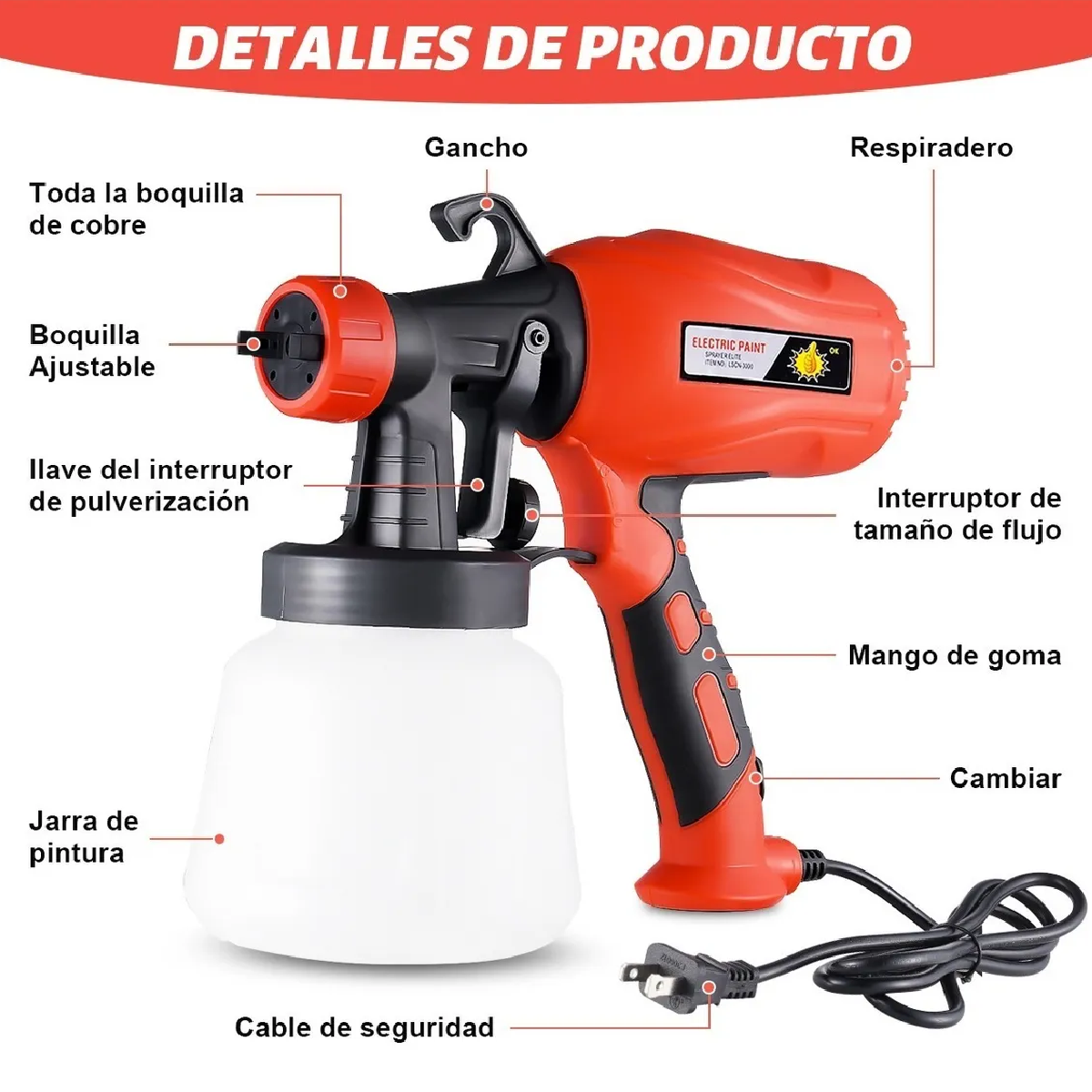 Máquina Para Pistola Eléctrica Para Pintar 110v 550w 950ml