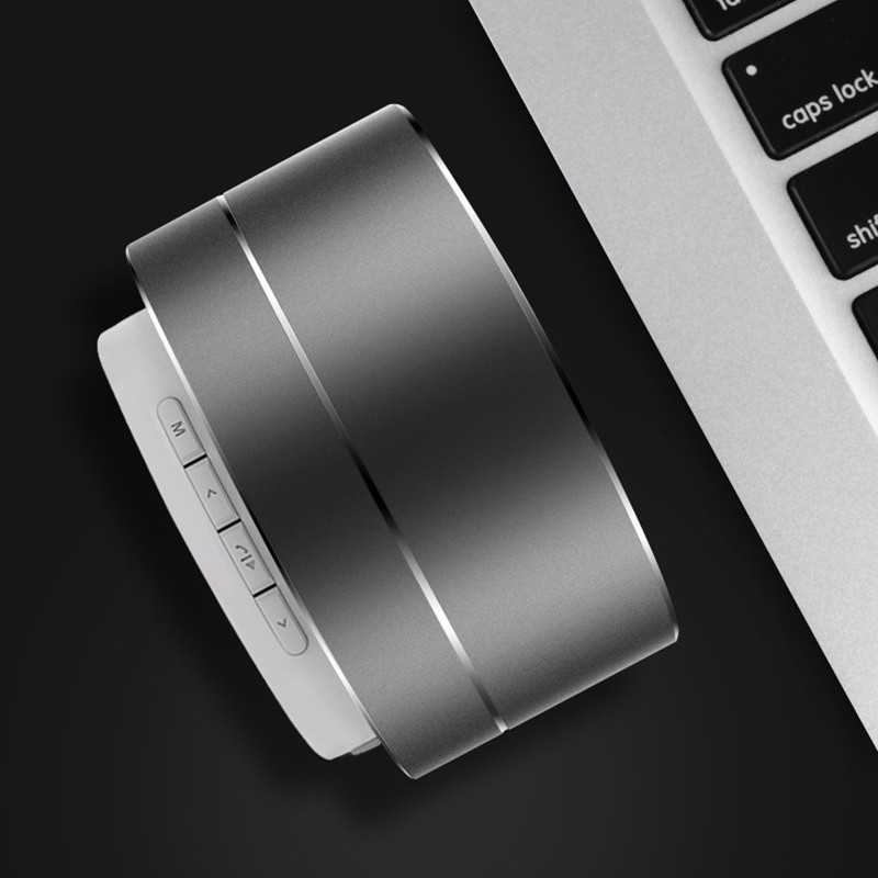 Bocina Portátil Redonda Negra con Luz Led Altavoz USB Bocina Bluetooth Recargable Inalámbrico