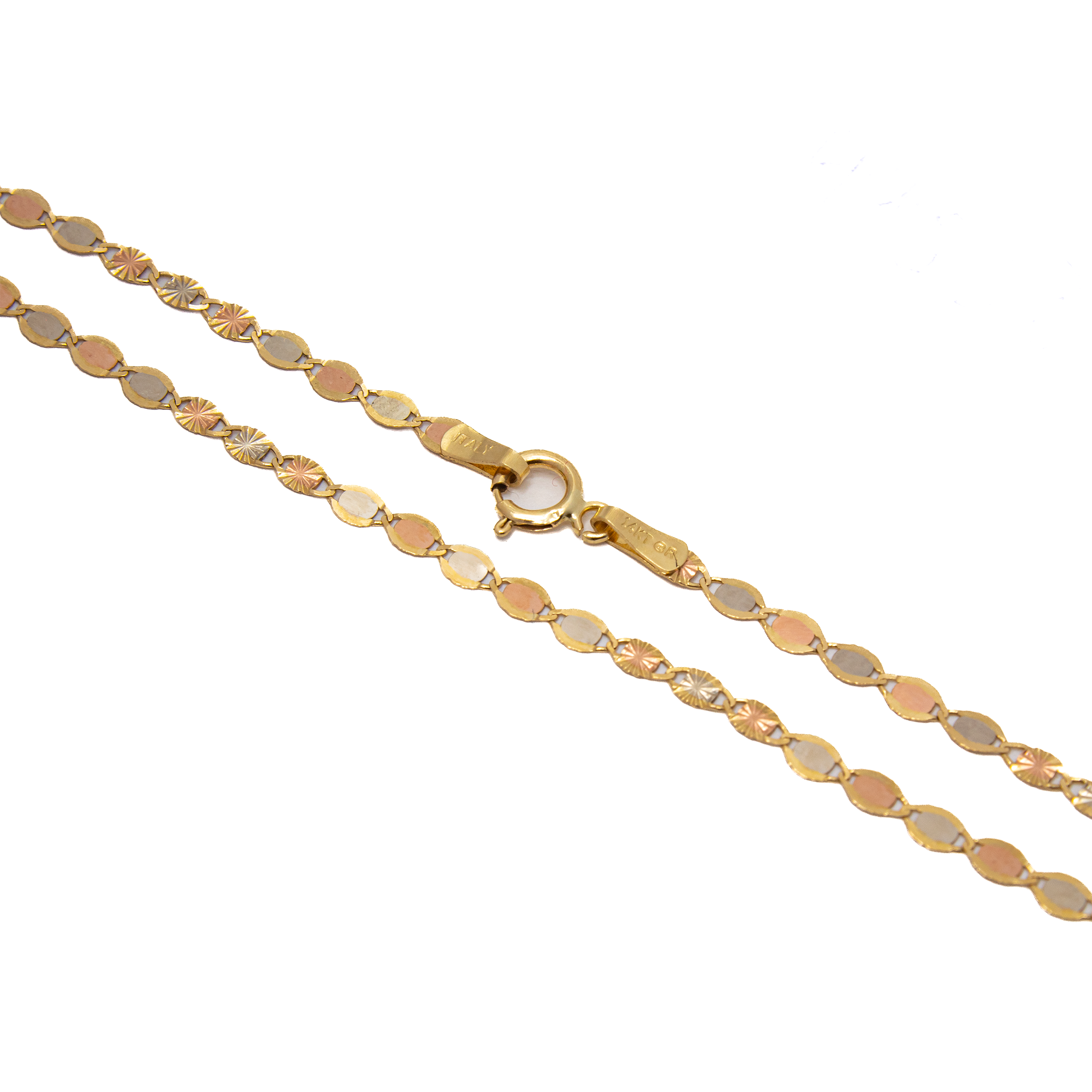 Pulsera Florentino 18.2 cm x 2 mm 3 Oros en Oro 14 Kilates.