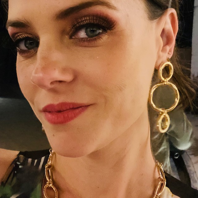 Aretes Largos 3 Aros- Baño de oro 18K Dorado 